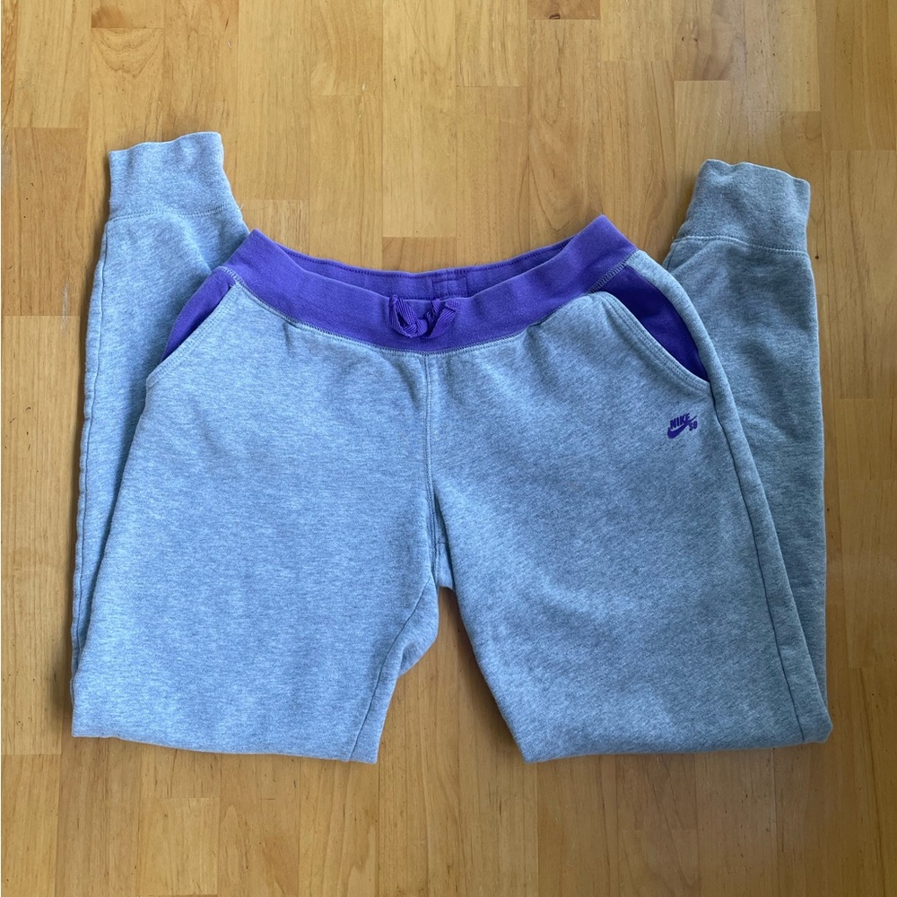 Nike SB Girls Purple and Grey Sweatpant Joggers XL 13-15 YRS
